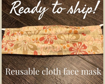 Fall Floral Print Fabric | Washable | 2 layers | Reusable | 100% Cotton | Preshrunk cotton | Ready to ship