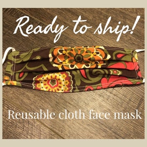 Fall Floral Print Fabric | Washable | 2 layers | Reusable | 100% Cotton | Preshrunk cotton | Ready to ship