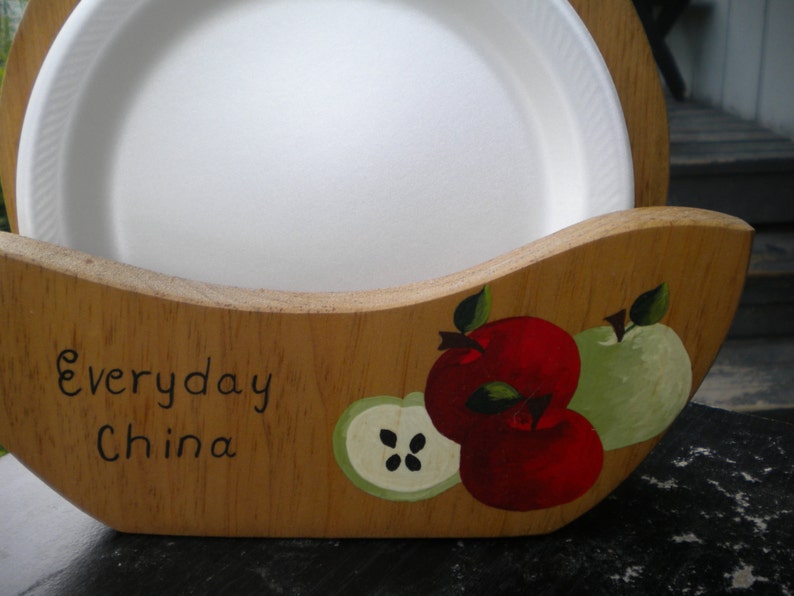 Paper Plate Holder Wooden Apple Image 0 1