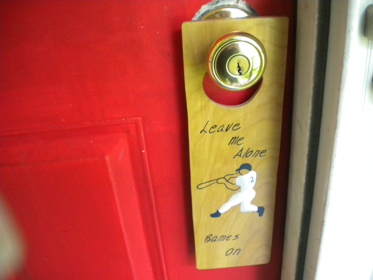 Baseball sign door knob hanger door sign acrylic painting. Etsy