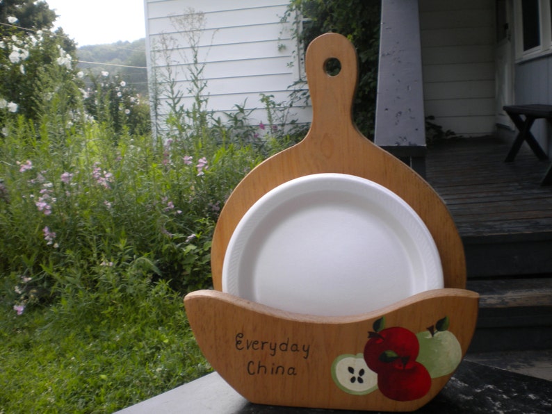Paper Plate Holder Wooden Apple