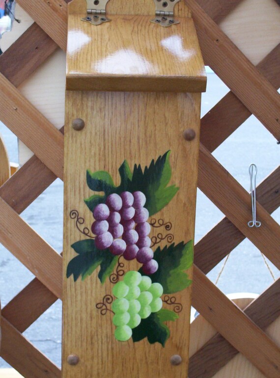 grape plastic bag holder grapevine design purple and green Etsy