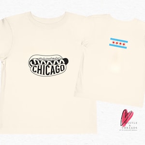 Camiseta de Chicago Hot Dog, camiseta infantil de comida retro, regalo divertido para niños y niñas amantes de la comida, camiseta de Chicago Dog
