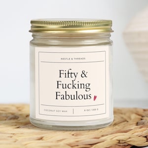 Fifty Candle, 50th Birthday Gift, Rude Funny Candle, Unique Gift for Her, Milestone Celebration