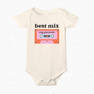 Best Mix Parents Baby and Toddler Tee, Pink Retro Cassette Music Girl Shirt, Funny Baby, Mixtape Gift, Music Lover Baby Onesie® and Tshirt