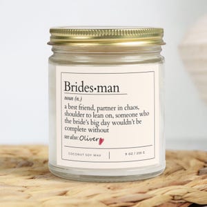 Its Giving Bridesman Candle, Thoughtful Gift Box for Bridesmaid Proposal, Bridal Party Candle, Definition Wedding Planning Keepsake