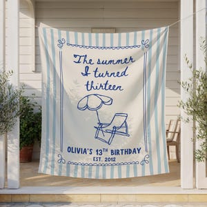 The Summer I Turned Birthday Banner, ANY AGE Custom Birthday Backdrop, The Summer I Turned Thirty Party, Birthday Decorations