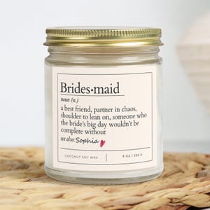 Its Giving Bridesmaid Candle, Thoughtful Gift Box for Bridesmaid Proposal, Bridal Party Candle, Definition Wedding Planning Keepsake