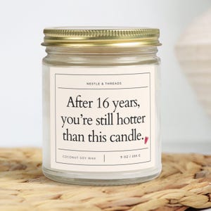 Regalo de 16º aniversario para él y para ella, 16º aniversario de bodas, aniversario de cera, regalo de 16 años de casados, decimosexto divertido