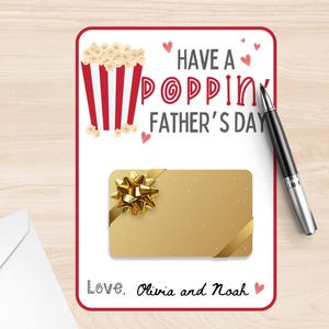 Punny Have a Poppin' Vatertag Popcorn Papa Geschenk, Scherzkarte, druckbare Geschenkkartenhalter, Karte von Kindern oder Frau, Film Liebhaber Papa