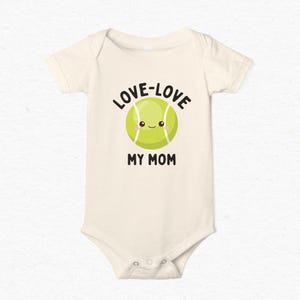 Love Love My Mom Tennis Baby Onesie® or Toddler Tee,Baby Shower Gifts, Tennis Mom Baby Gift, Kawaii Tennis Ball Outfit, Baby Tennis Clothing