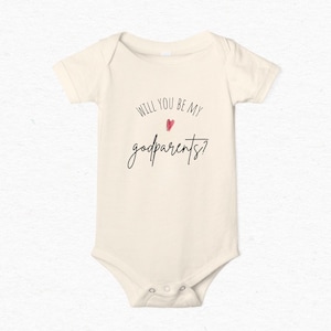 Will You Be My Godparents Baby Onesie®, Godparents Proposal Outfit, Custom Baby Bodysuit, Be My Godparents Shirt, Reveal Gift from Baby