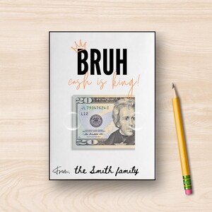 Biglietto di auguri stampabile con slang di compleanno BRUH per adolescenti / Divertente porta-carte regalo per adolescenti / Download immediato / Porta-regalo in contanti / Biglietto di auguri Bruh per ragazzi