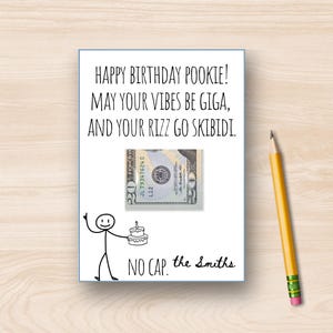 Biglietto di auguri di compleanno per adolescenti / Divertente porta-carte regalo per adolescenti / Stampabile con Pookie imbarazzante / Download immediato / Regalo in denaro per ragazzo adolescente