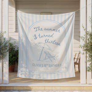 Der Sommer, den ich dreizehn Geburtstagsbanner wurde, Geburtstagshintergrund für jedes Alter, Benutzerdefiniertes Partythema, Der Sommer, den ich Geburtstagsdekorationen wurde