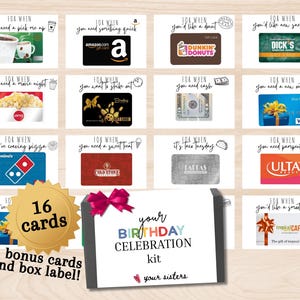 Kit de comemoração de aniversário para meninas, livro de cartões-presente para impressão, para filha, adolescente, estudante universitária, mãe de 18 ou 21 anos, download instantâneo em PDF, para ela