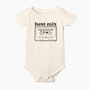 Best Mix My Parents Baby Onesie® or Toddler Tee – Retro Cassette Music Baby Shirt, Funny Baby, Mixtape Gift,Music Lover Baby Musician Gifts