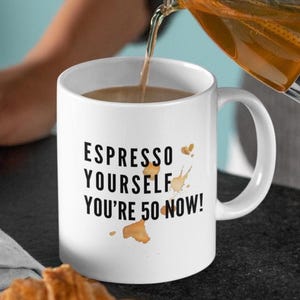 Funny 50th Birthday Coffee Mug,In My Fifties Era Custom 50 Year Old Gift for Her, Coworker, Sister or Lover Friend,50th Gifts for Her, 1975