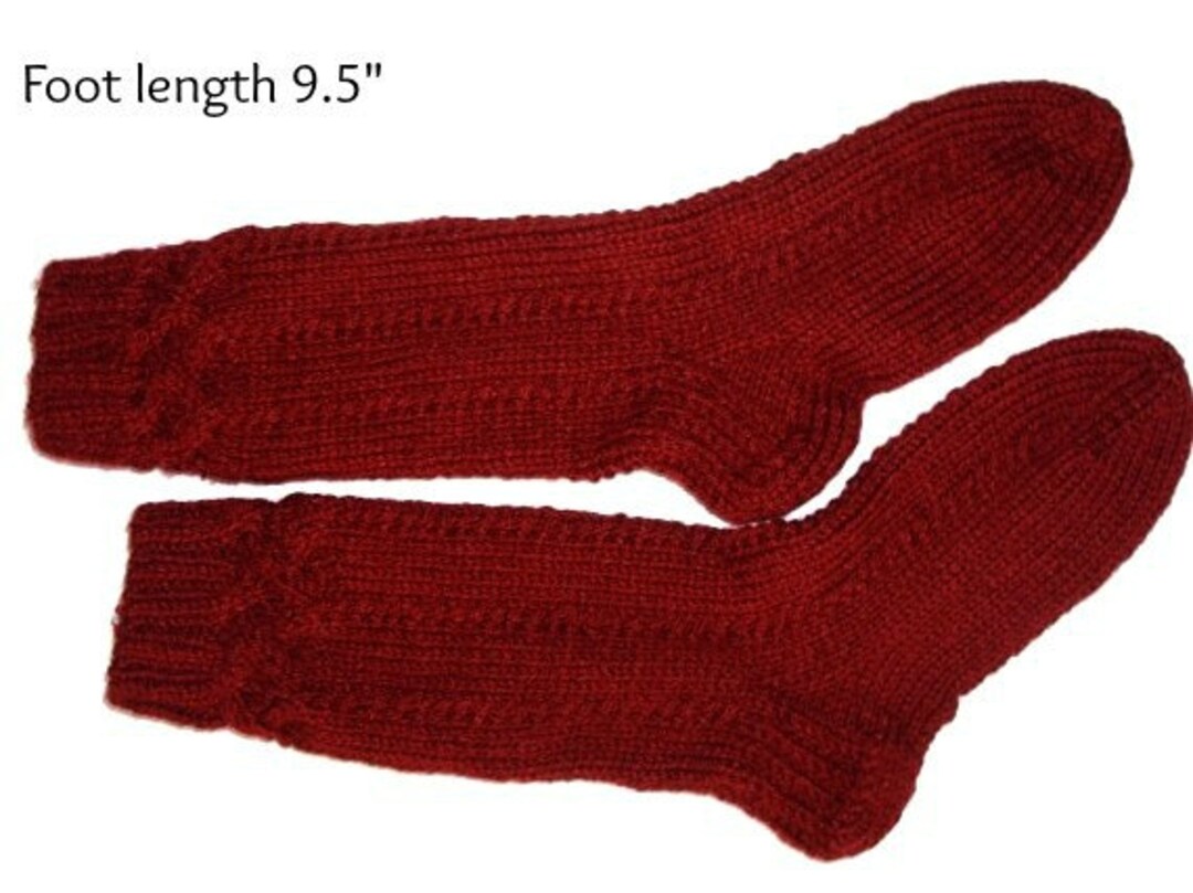 Socks Hand Knit. Foot Length 9.5. Reinforced Heel. Boot Etsy