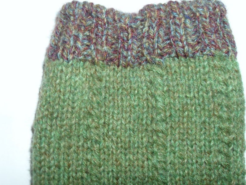 Slipper socks Wool socks hand knit Ready to ship. reinforced heel Boot liner socks Sole length 8 Length from cuff to heel 11 Cabled