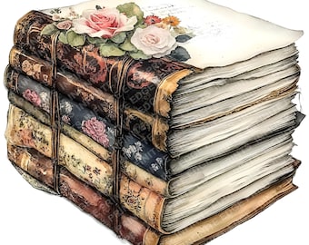 Vintage Scrapbook Clipart: Watercolor Junk Journal Ephemera (Digital Download)