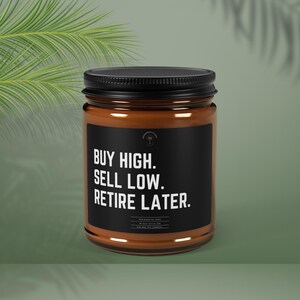 Trading Custom Candle Personalized Gift for Him Scented Soy Candle Funny Candle Birthday Gift Handmade Unique gift Buy High Sell Low Stocks