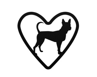 Chihuahua Luv, Metal Dog Wall Art - Dancing Dog with Heart, Cute Pet Decor, Rustic Metal Sign, Indoor Outdoor Art, Gift for Dog Lovers