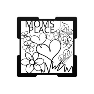 Moms Place, metal mom sign, hearts and flowers wall art for mom, Mom&#39;s Place metal decor, gift for mom, rustic mom sign, Mother&#39;s Day gift