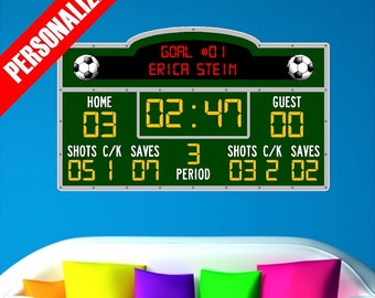 Personalized Scoreboard Football Wall Decal Sticker Removable Wall Art Sports