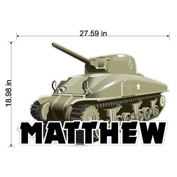 Personalized Army Tank Decal Peel and Stick Repositionable Etsy