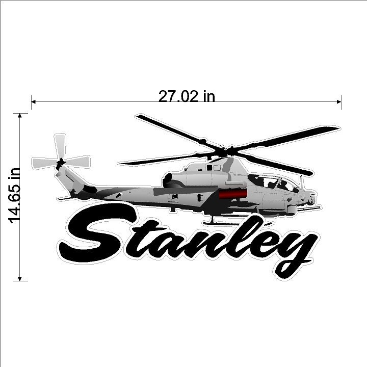 Personalized Apache Helicopter Decal Peel and Stick Etsy