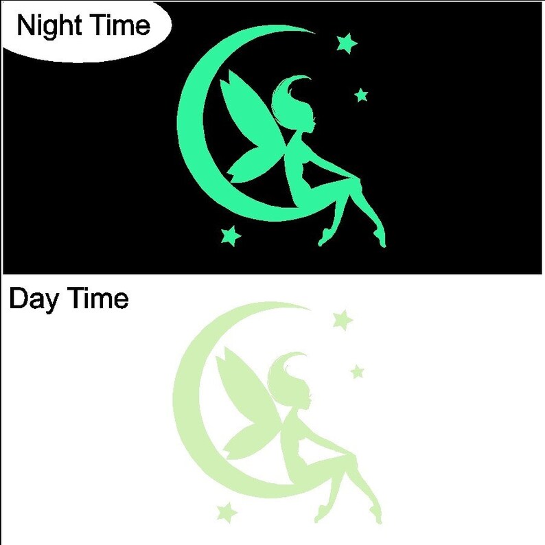 glow in the dark fairy decal removable fairy wall sticker | etsy