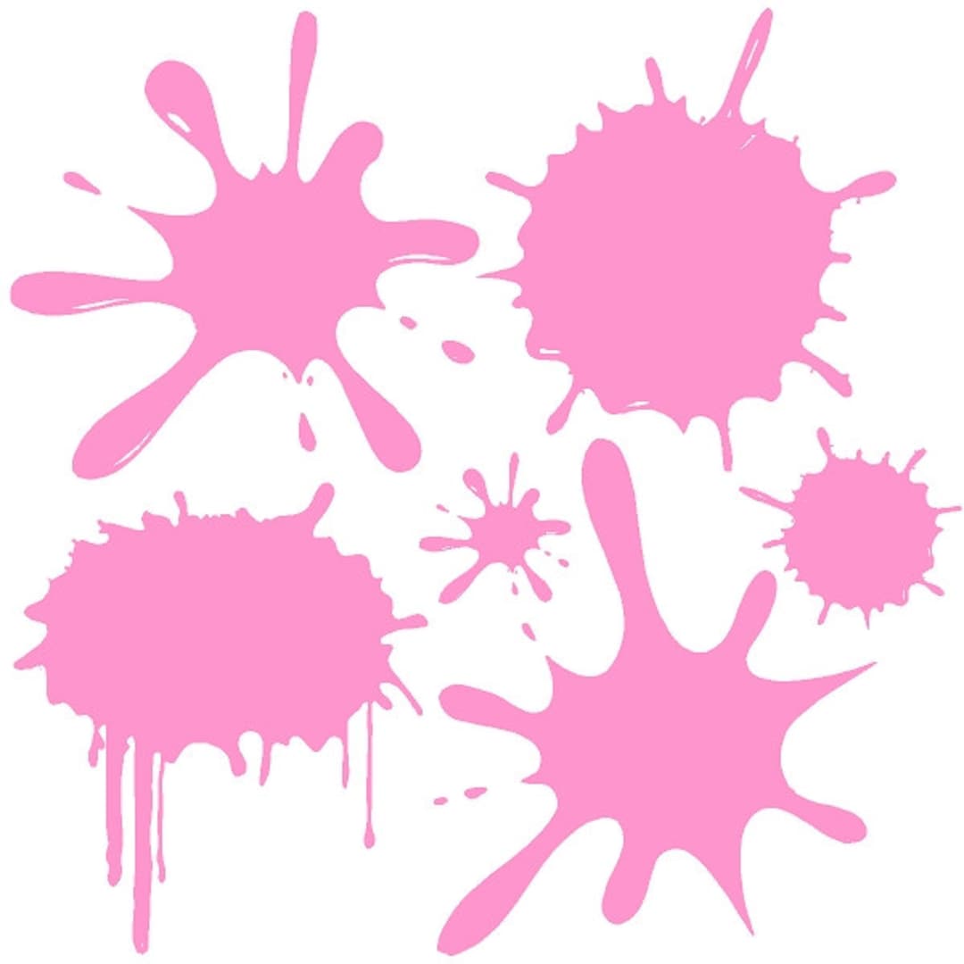 Soft Pink Paint Splats Wall Decal Removable Splat Wall Stickers