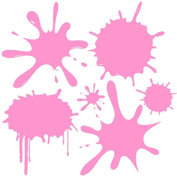 Soft Pink Paint Splats Wall Decal Removable Splat Wall Stickers Graphic 13  X 13 Sheet 