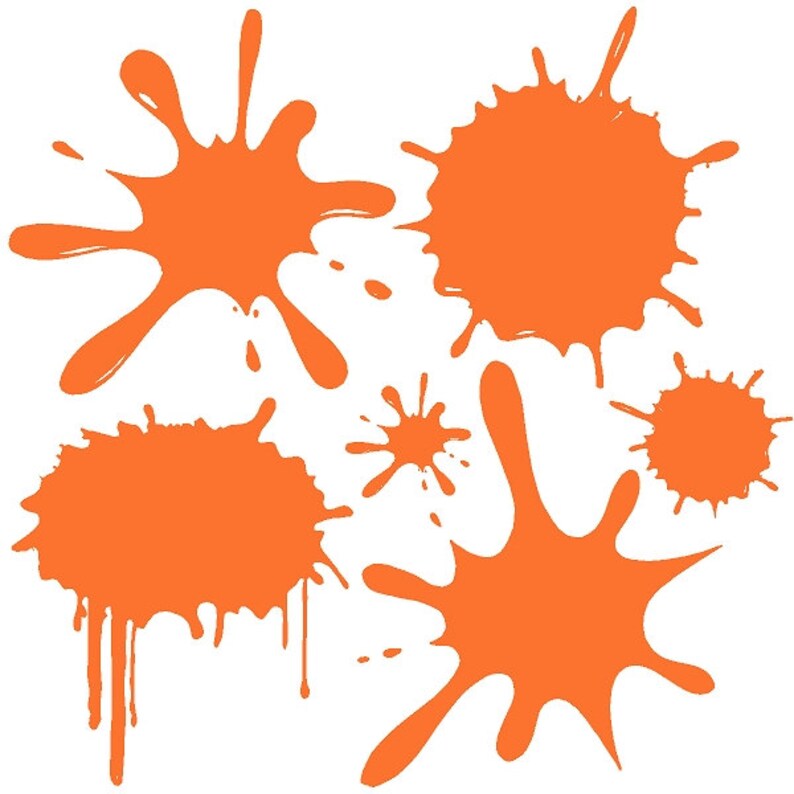 Orange Paint Splats Wall Decal Removable Splat Wall Sticker Etsy