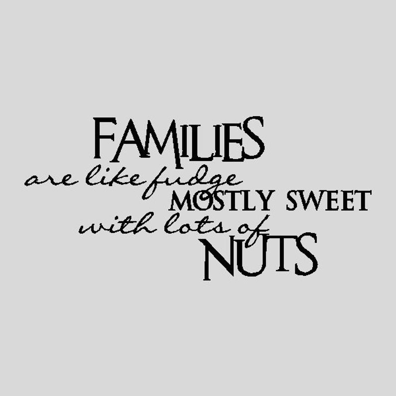Families are like fudge....Funny Family Quote Words Sayings Removable Home Wall Decal Lettering 12 x 25