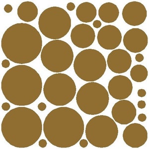 34 Gold Metallic Polka Dot Wall Decals Removable Polka Dot Wall Stickers