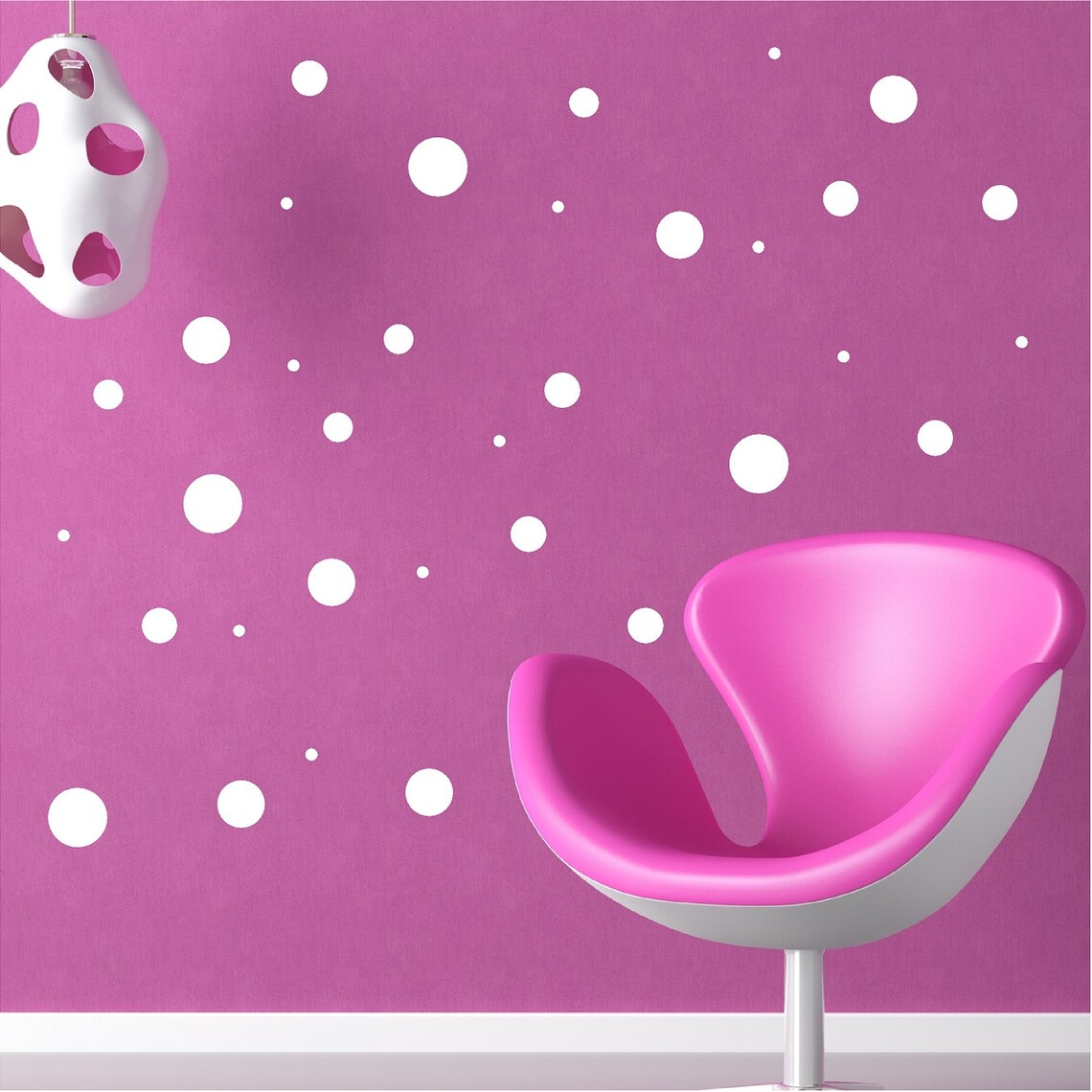 34 White Polka Dot Decals Removable Polka Dot Wall Stickers Etsy
