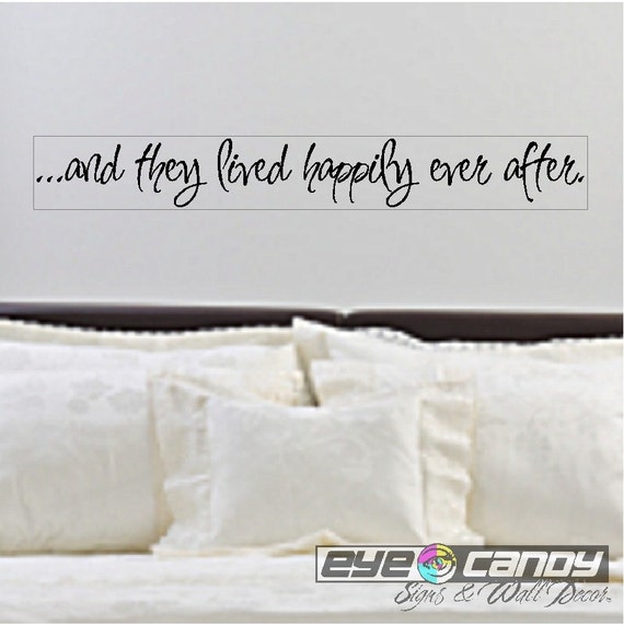 ...AND THEY LIVED HAPPILY EVER AFTER Wall Art Vinyl Decal Lettering Words 36/"