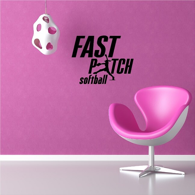 Fast Pitch Softball Wall Decal Removable Softball Wall Art Etsy