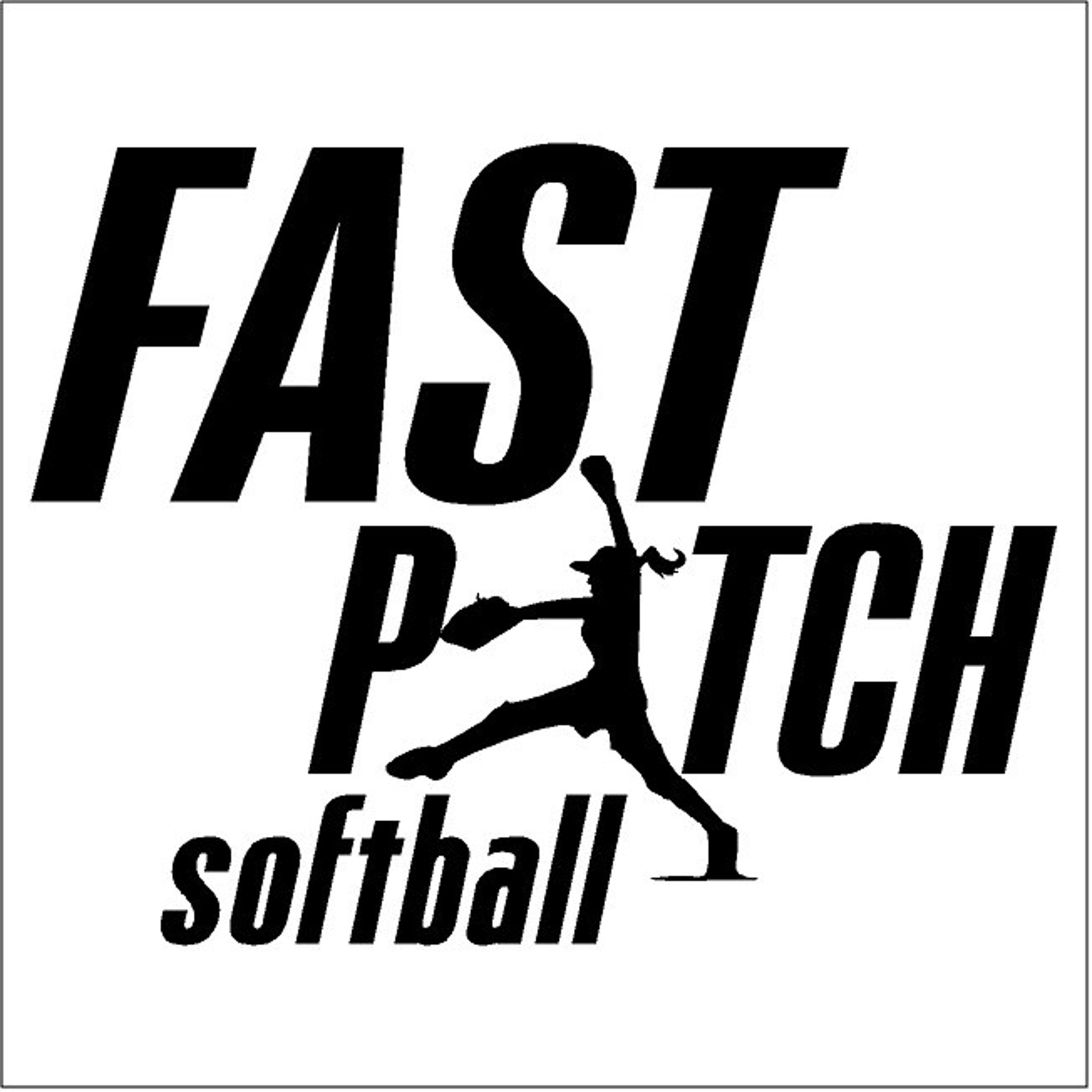 Fast Pitch Softball Wall Decal Removable Softball Wall Art Etsy