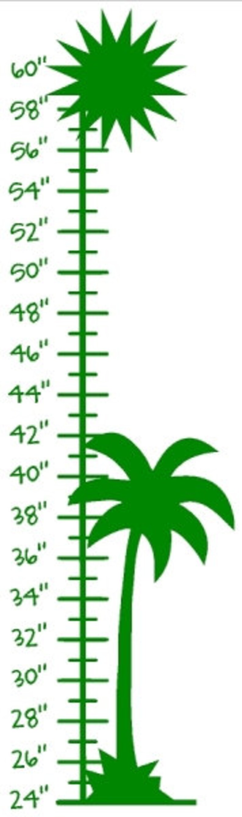 Peel and Stick Palm Tree Growth Chart Decal Removable Growth Etsy
