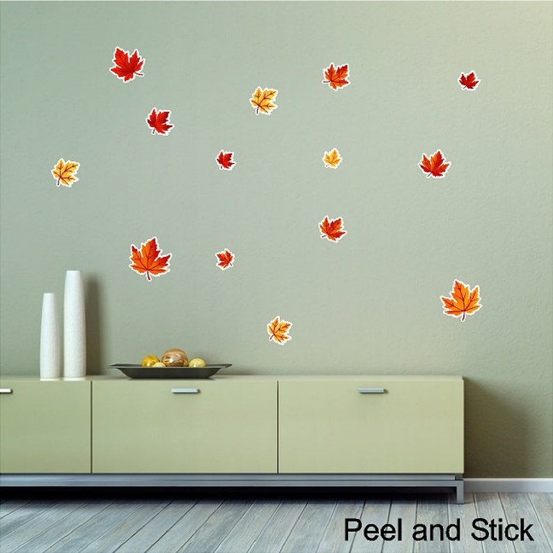 Autumn Leaves Fall Window Decals Removable and Reusable Etsy