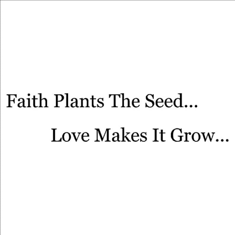 Faith Plants The Seed.....Faith Wall Decal Removable Home Wall Sticker Lettering
