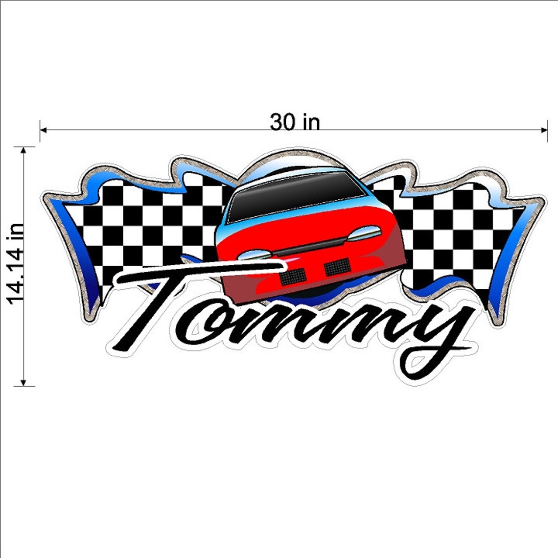 Personalized Racing Decal Race Car Wall Sticker Peel and Stick Etsy