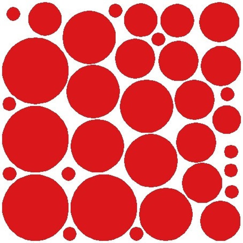 34 Red Polka Dot Decals Removable Polka Dot Wall Stickers Etsy