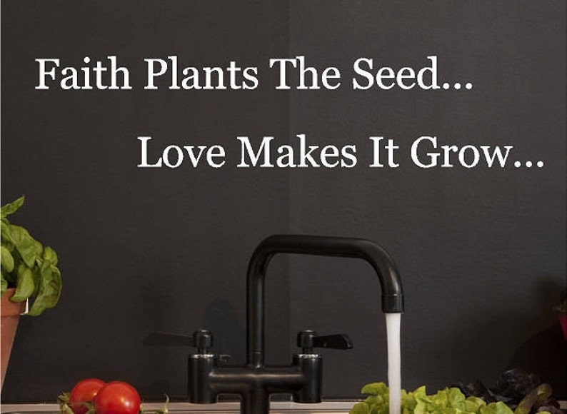 Faith Plants The Seed.....Faith Wall Decal Removable Home Wall Sticker Lettering
