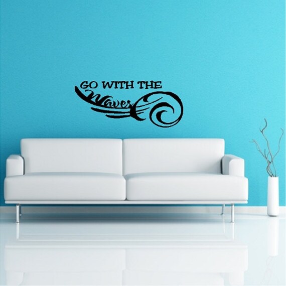 Gehen Sie mit den Wellen surfen Wand Zitate Sprüche Worte Etsy
