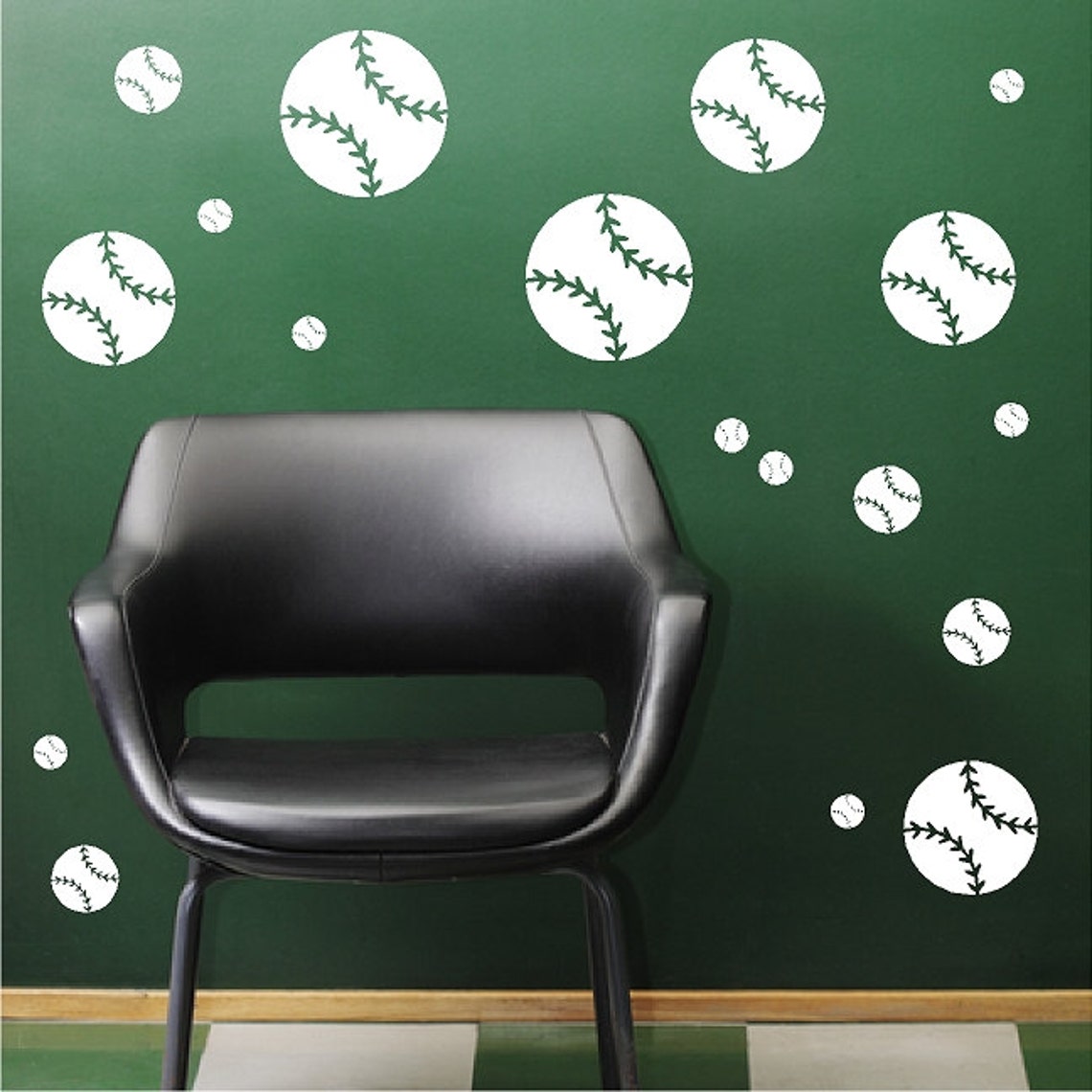 Baseball Wall Decals Removable Baseball Stickers Sports Art Etsy