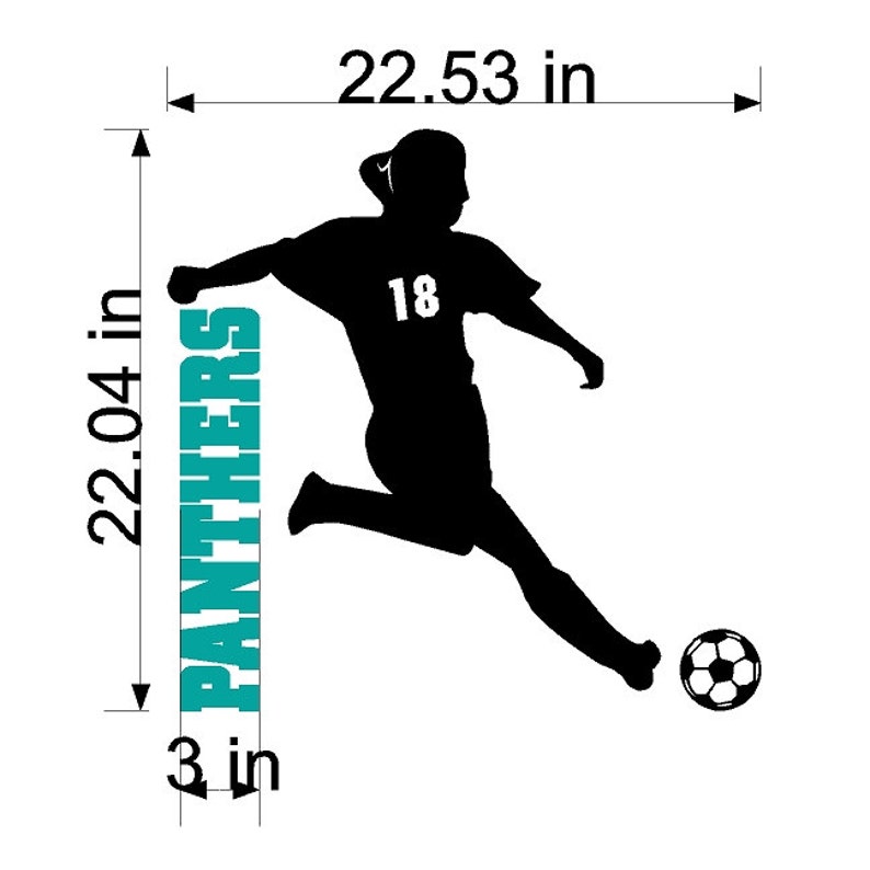 Personalized Soccer Girl Wall Decal Removable Soccer Wall Etsy